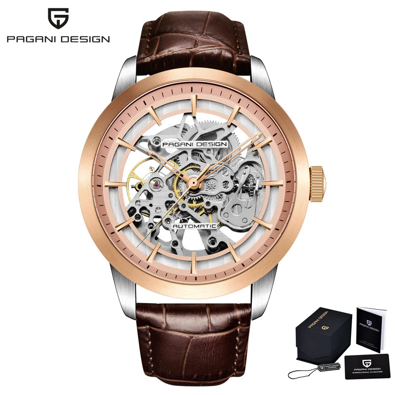 2023 New PAGANI DESIGN Mens watches Top Brand Luxury Gold Watch Men Automatic Mechanical Skeleton Waterproof Watches