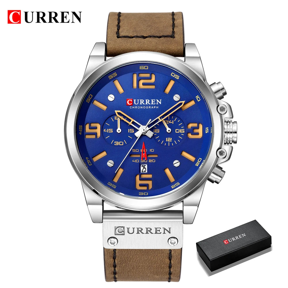 Newest Men Watches CURREN Top Brand Luxury Quartz Mens Wristwatches Leather Military Date Male Clock Relogio Masculino