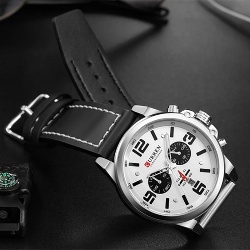 Newest Men Watches CURREN Top Brand Luxury Quartz Mens Wristwatches Leather Military Date Male Clock Relogio Masculino