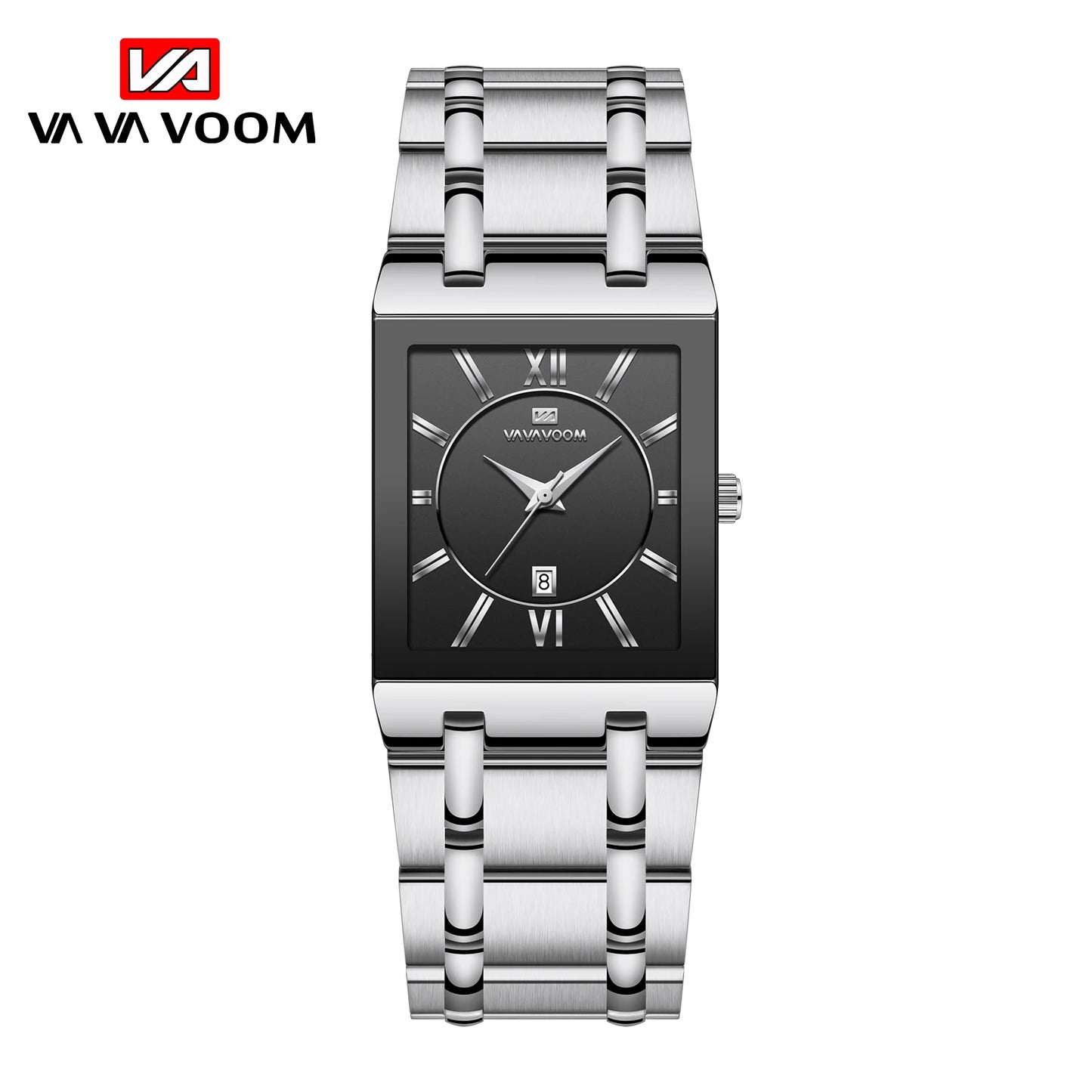 VA VA VOOM Relogio Masculino Watch Men Square Mens Watches Top Brand Luxury Golden Quartz Stainless Steel Waterproof Wrist Watch