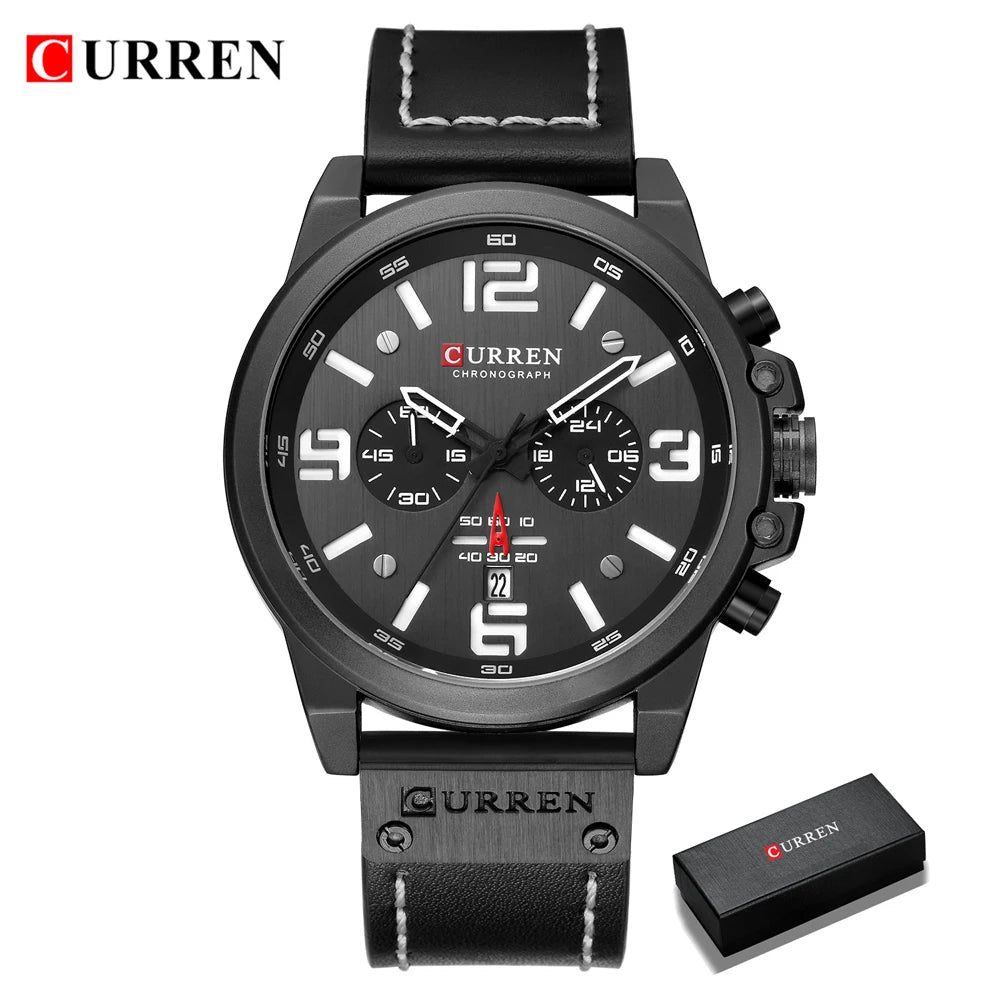 Newest Men Watches CURREN Top Brand Luxury Quartz Mens Wristwatches Leather Military Date Male Clock Relogio Masculino