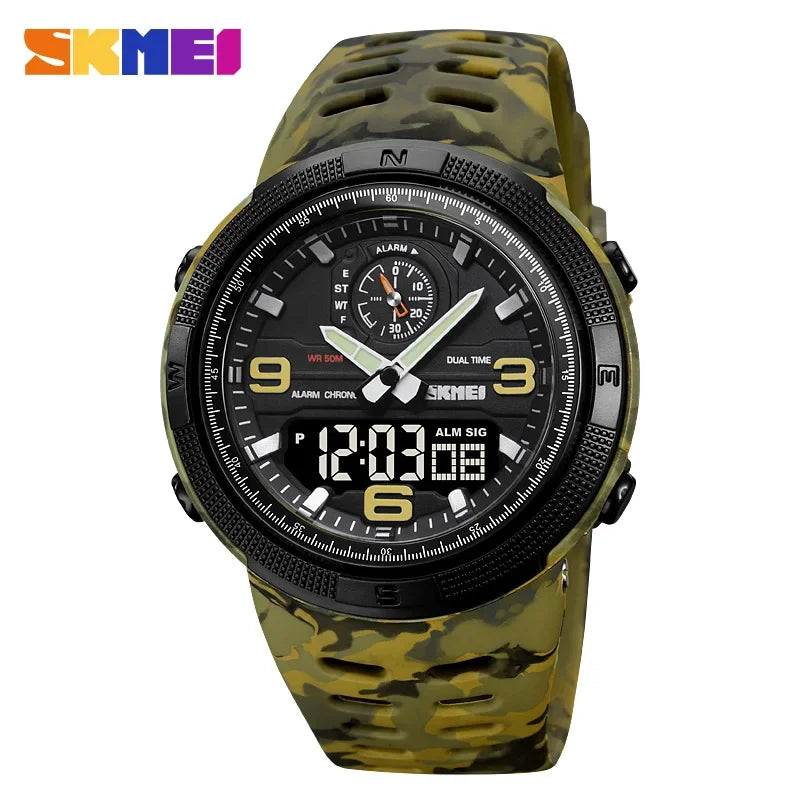 SKMEI Sport Digital Watch for Men Dual Display Waterproof Student Exploration Multi Functional Electronic Mens Wristwatches 1655