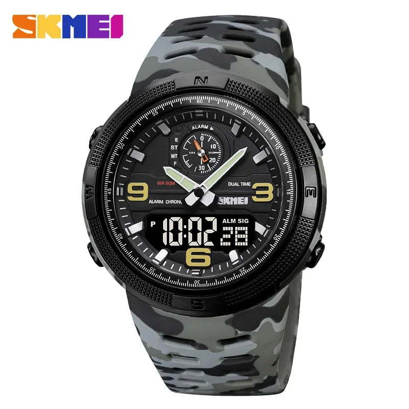 SKMEI Sport Digital Watch for Men Dual Display Waterproof Student Exploration Multi Functional Electronic Mens Wristwatches 1655