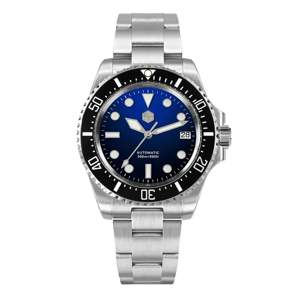 San Martin SN0111 39mm Men Dive Watch NH35 Automatic Mechanical Enamel Dial Watch Sapphire Waterproof Stainless Steel Watches