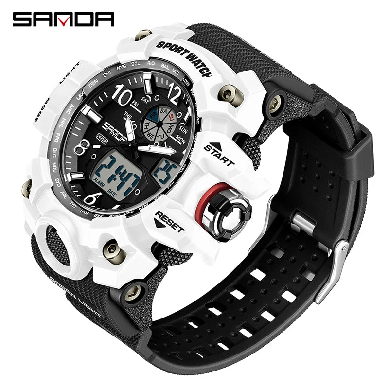 SANDA Brand G- Style Military Watch Men Digital Shockproof Sports Watches For Man Waterproof Electronic Wristwatch Mens Quartz