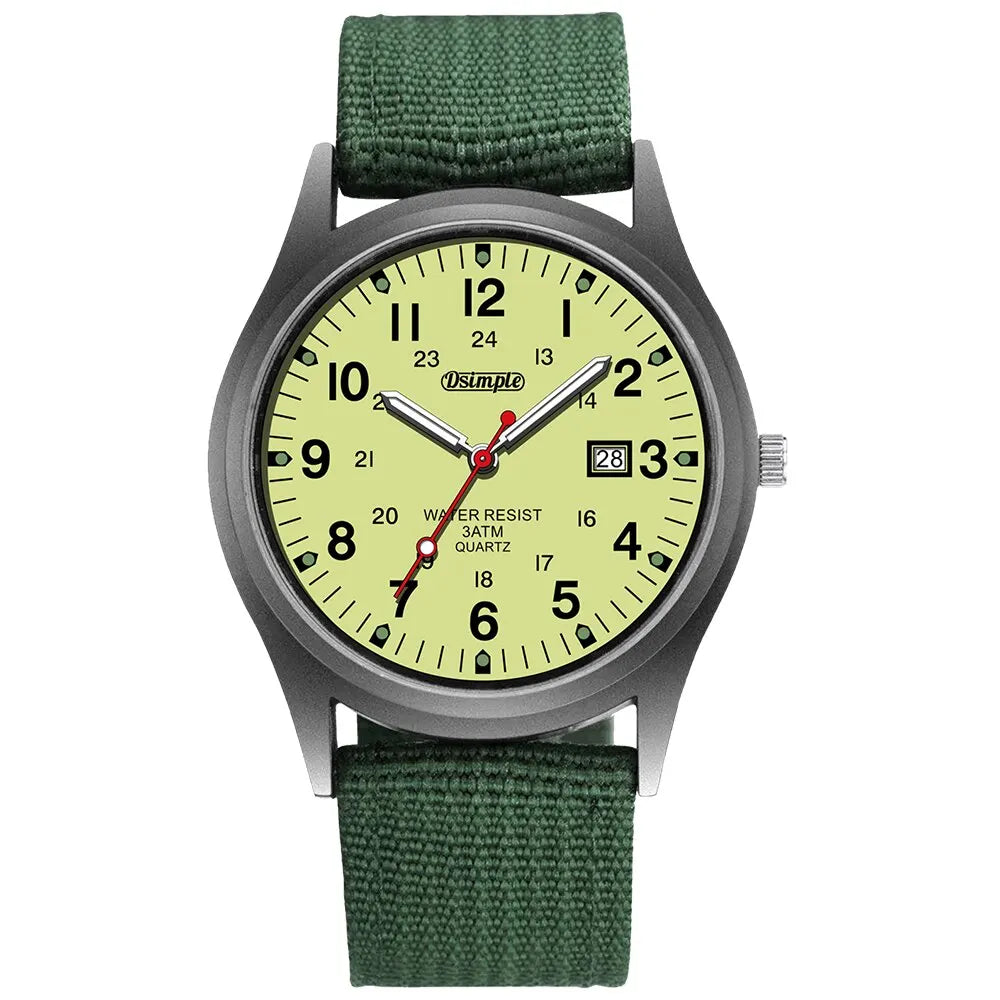 Fashion Mens Watches Luminous Hands Clock Luxury Military Sports Calendar Quartz Wristwatch Men Casual Nylon Watch Reloj Hombre