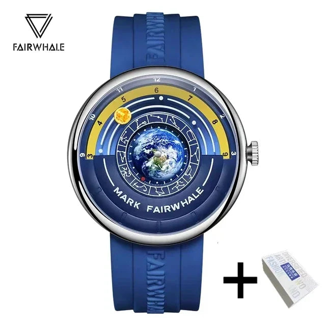 Mark Fairwhale 5700 Men's Watches Brand Silicone Strap Planet For Men Top Quartz Watch Reloj Hombre