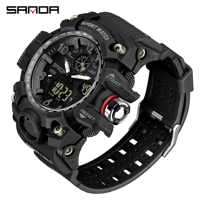 SANDA Brand G- Style Military Watch Men Digital Shockproof Sports Watches For Man Waterproof Electronic Wristwatch Mens Quartz