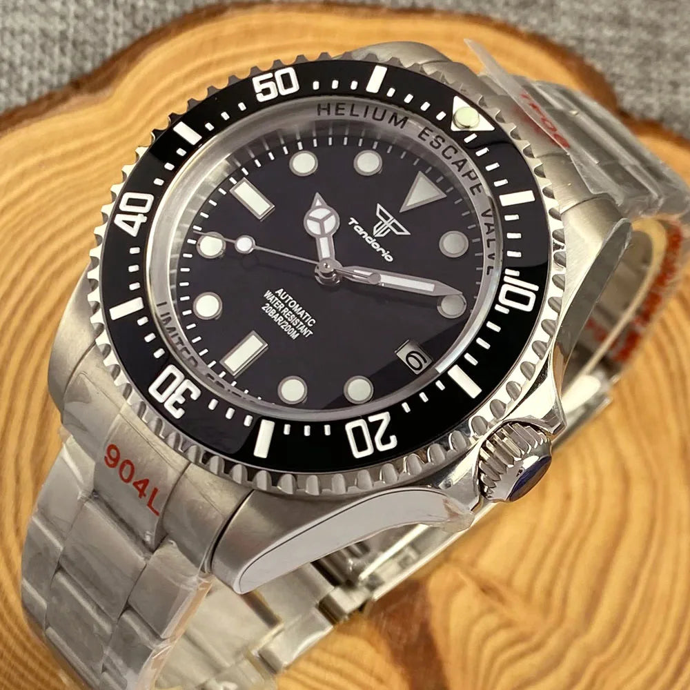 200m Sea Dive Mechanical Watch Men Sapphire Crystal NH35 PT5000 43mm Steel Case 904L Bracelet Glide Lock Ceramic Insert Rejor