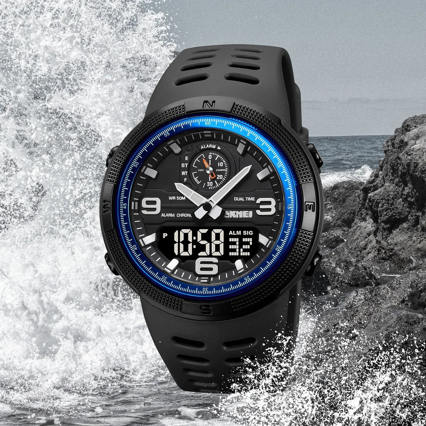 SKMEI Sport Digital Watch for Men Dual Display Waterproof Student Exploration Multi Functional Electronic Mens Wristwatches 1655