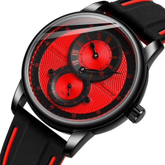 Forsining New Fashion Sport Racing Design Red Men's Watches Top Brand Luxury Male Automatic Mechanical Wristwatches Reloj Hombre