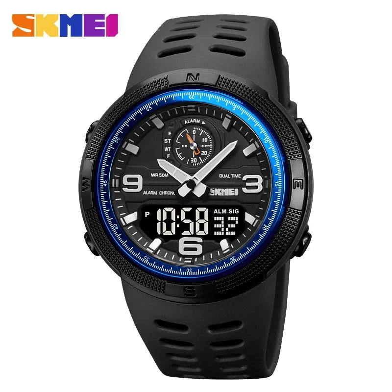 SKMEI Sport Digital Watch for Men Dual Display Waterproof Student Exploration Multi Functional Electronic Mens Wristwatches 1655