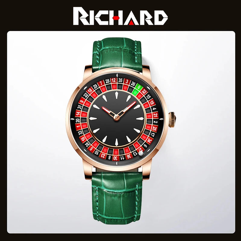 Richard A green casino table, the is the Casino NH35A movement sapphire glass watch men's fashion sports automatic watch