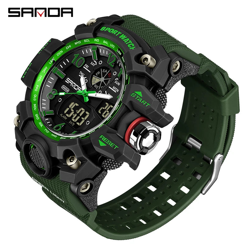 SANDA Brand G- Style Military Watch Men Digital Shockproof Sports Watches For Man Waterproof Electronic Wristwatch Mens Quartz